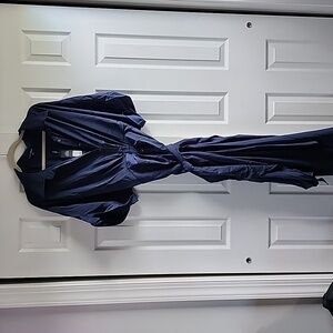 NWT navy satin midi dress 3x